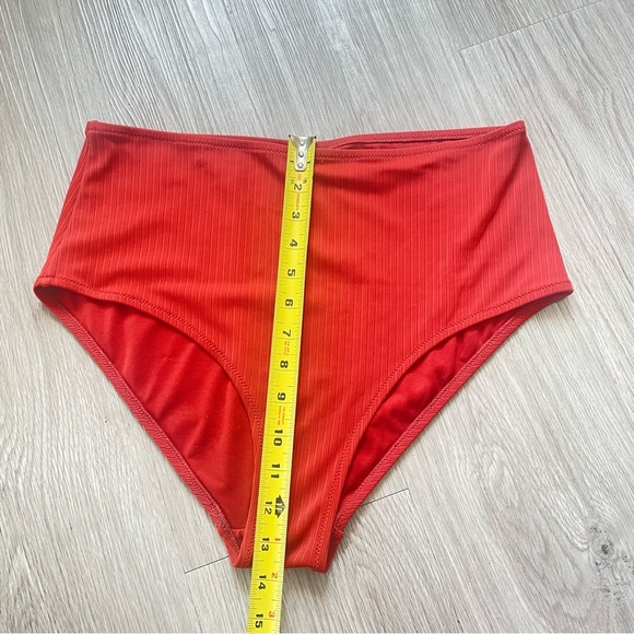 SWIMSUIT 2 PIECE SIZE XL ORANGE RIBBED WOMEN SWIMSUIT - Picture 6 of 13